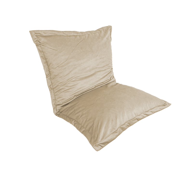 Pouf Intérieur XL - Housse Velours - 150x100cm - Crême