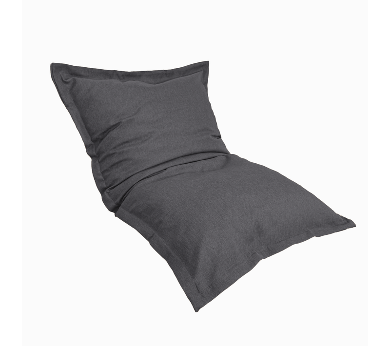 Pouf Intérieur XL - Housse Effet Lin - 150x100cm - Gris