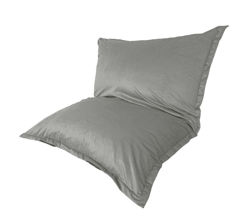 Pouf Intérieur XXL - Housse Velours - 190x155cm - Gris