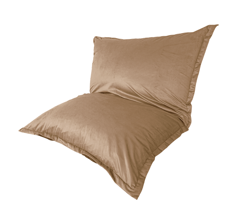 Pouf Intérieur XXL - Housse Velours - 190x155cm - Beige