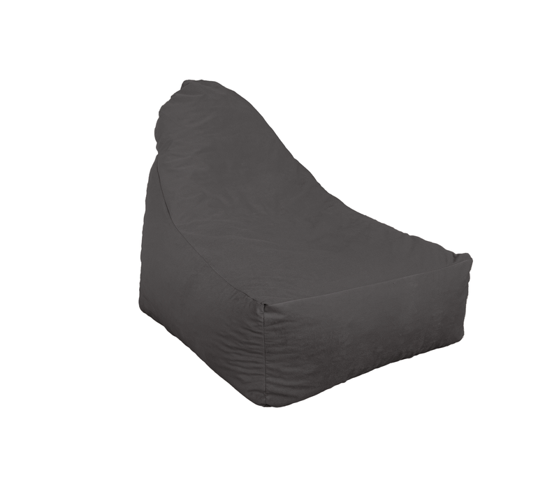 Pouf Fauteuil XXL Tissu Velours - 120x70x90 Cm - Gris