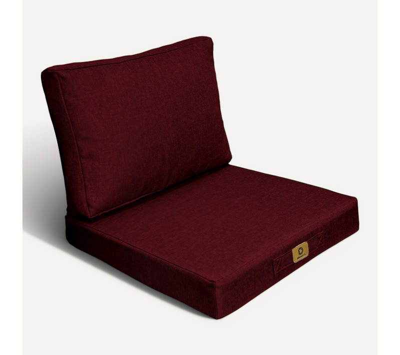 Coussins Pour Fauteuil Effet Lin Déhoussable 50x50cm Prune