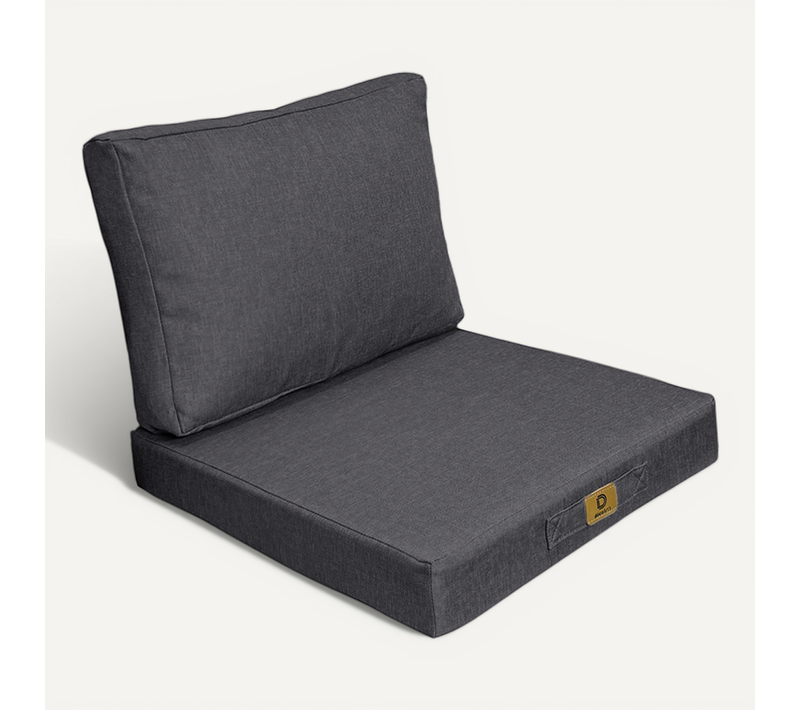 Coussins Pour Fauteuil Effet Lin Déhoussable 50x50cm Gris Chiné