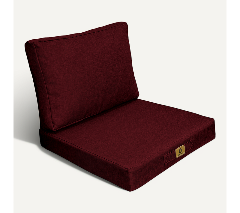 Coussins Pour Fauteuil Effet Lin Déhoussable 60x60cm Prune