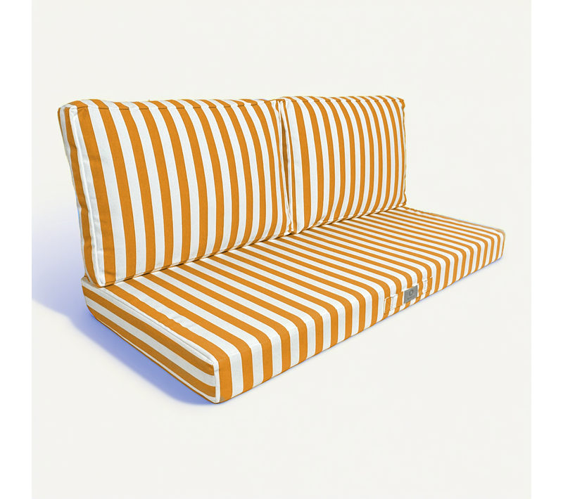 Coussins Pour Salon De Jardin Déhoussable 120x60cm Rayure Jaunes
