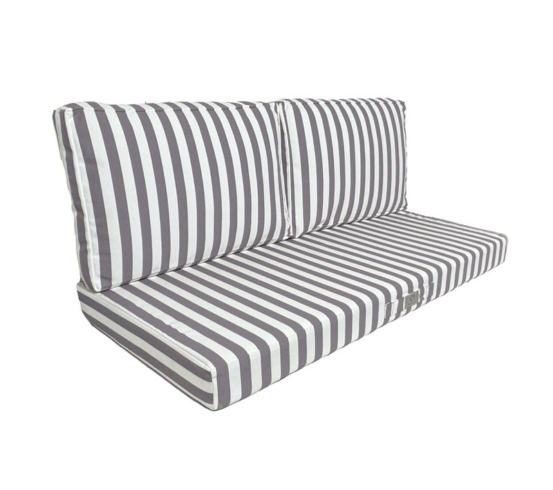 Coussins Pour Salon De Jardin Déhoussable 120x60cm Rayure Gris Foncé