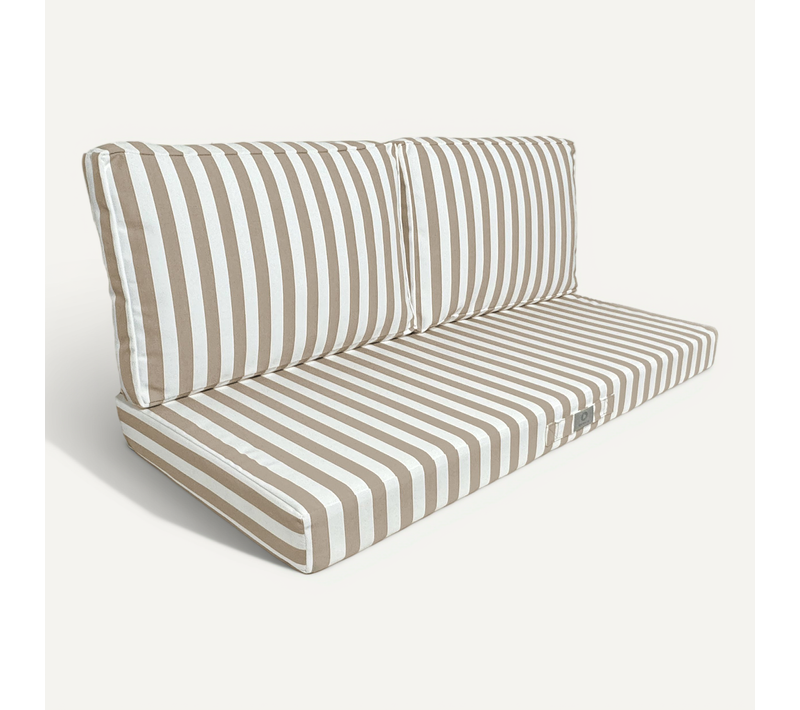 Coussins Pour Salon De Jardin Déhoussable 120x60cm Rayure Beige