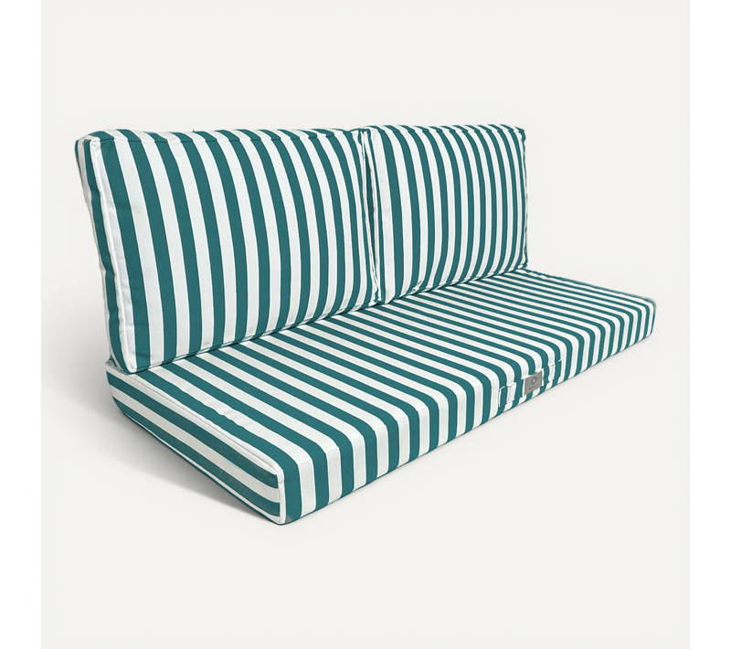 Coussins Pour Salon De Jardin Déhoussable 100x50cm Rayure Vert