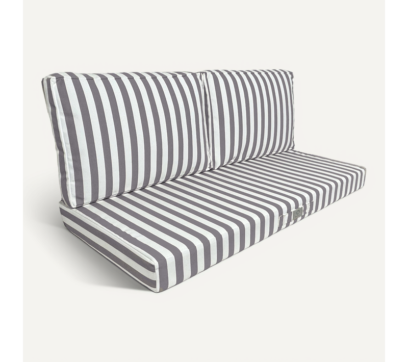 Coussins Pour Salon De Jardin Déhoussable 100x50cm Rayure Gris Foncé