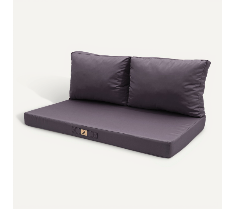 Coussins Pour Salon De Jardin Déhoussable 100x50cm Gris Carbone