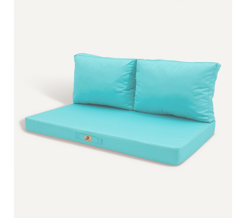 Coussins Pour Salon De Jardin Déhoussable 100x50cm Bleu Caraïbes