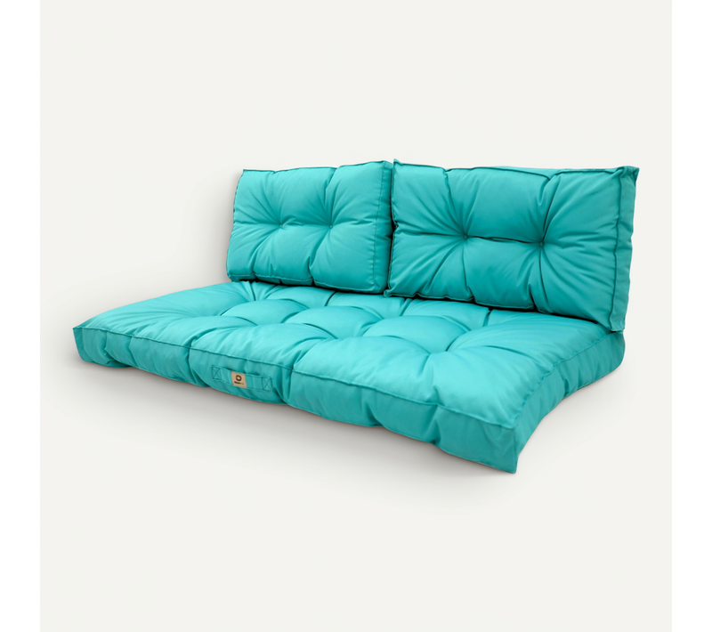 Coussins Pour Salon De Jardin Capitonné 100x50cm Bleu Caraibes