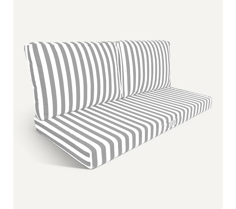 Coussins Pour Salon De Jardin Déhoussable 120x60cm Rayure Gris Clair