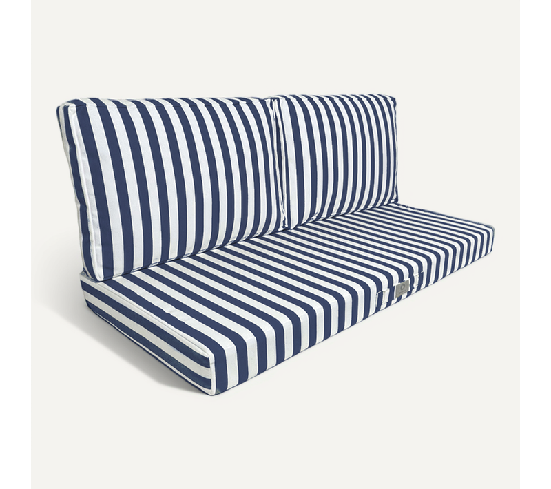 Coussins Pour Salon De Jardin Déhoussable 120x60cm Rayure Bleu Marine