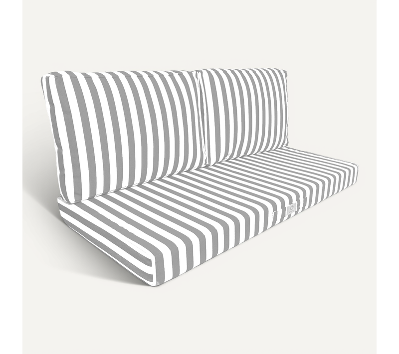 Coussins Pour Salon De Jardin Déhoussable 100x50cm Rayure Gris Clair