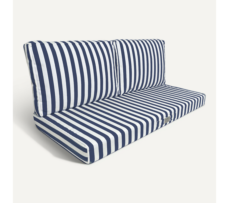 Coussins Pour Salon De Jardin Déhoussable 100x50cm Rayure Bleu Marine