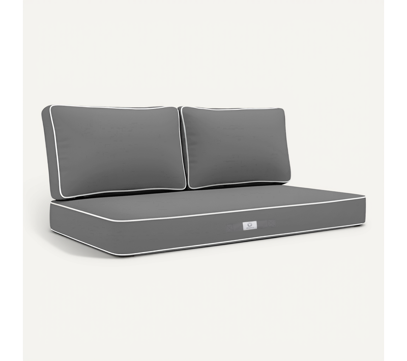 Coussins Salon Jardin Premium Déhoussable 120x60cm Gris Foncé