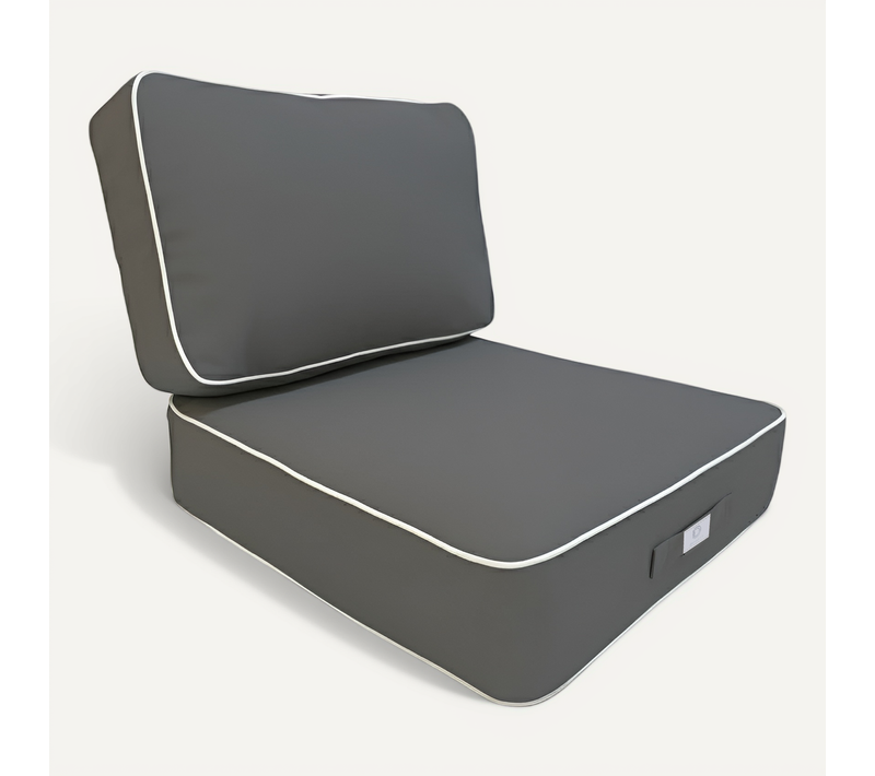 Coussins Salon Jardin Premium Déhoussable 50x50cm Gris Foncé