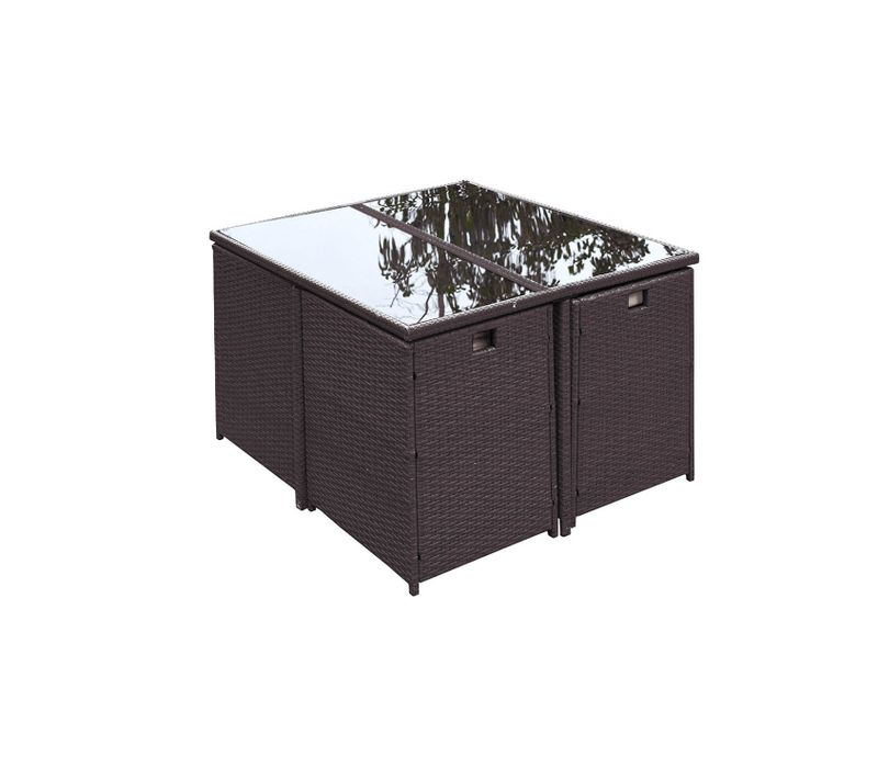 Salon de jardin Florida Marron/blanc 8 Places