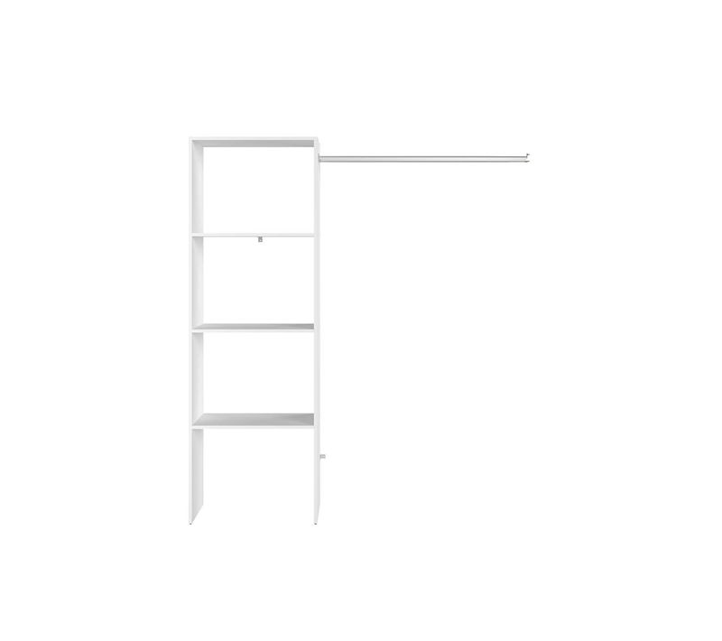 Elysée - Dressing Blanc Avec 3 étagères Et Une Penderie : 160 X 40 X 180 Cm