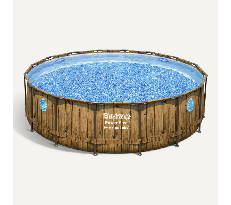 Hilo - Piscine tubulaire Effet Rotin Brun 4,88 X 1,22 M