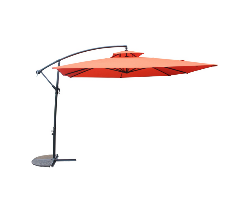 Capri - Parasol Carré Déporté 3x3 Terracotta En Aluminium