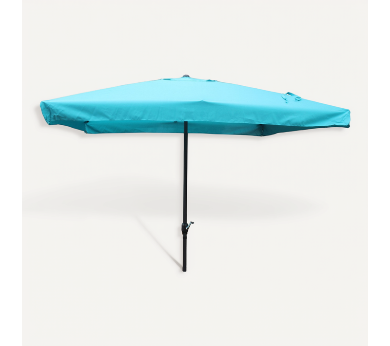 Palerme - Parasol Carré 3x3 Droit Bleu En Aluminium