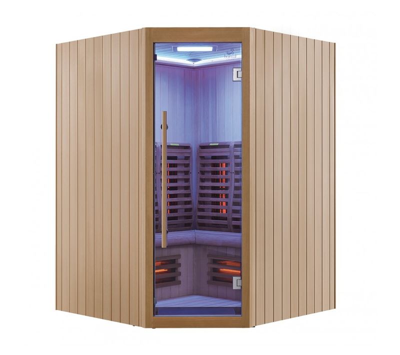Sauna Infrarouge Boreal® Signature 150c D'angle à Spectre Complet - 150x150x205