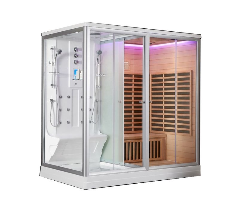 Combi Sauna Infrarouge Douche Hammam Boreal® Ir-h 220d - Droite