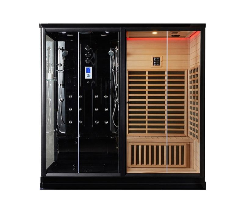 Combi Sauna Infrarouge Douche Hammam Boreal® Ir-h 220d Black - Droite