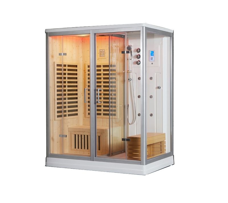Combi Sauna Infrarouge Douche Hammam Boreal® Ir-h 180g - Gauche