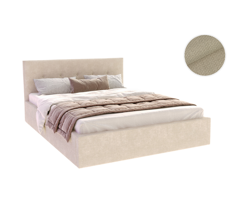 Lit Coffre Tulsa 120x200 Cm - Sommier Inclus Crème