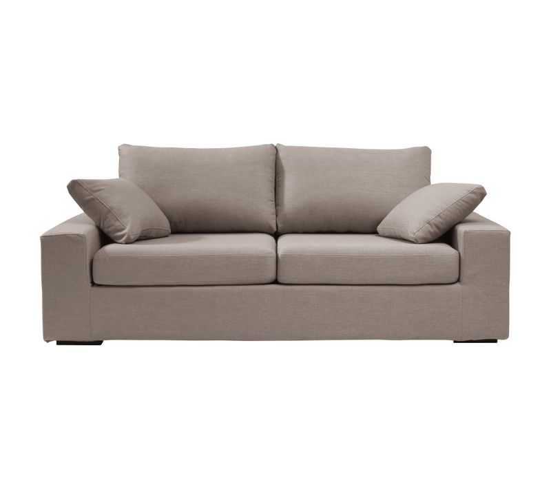 Convertible 6 Cm Lattes Canapé 3 Pl Deule 193 Cm Tissu Taupe - Fab. France