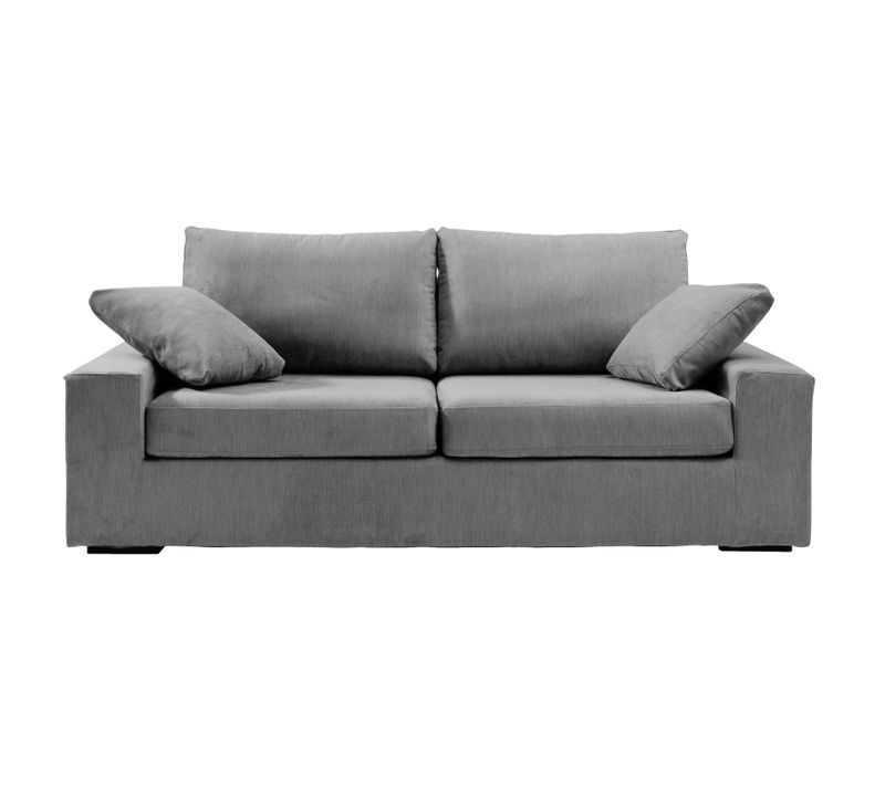 Canapé 3 Pl Deule 193 Cm Fixe Tissu Graphite - 100% Déhoussable - Fab. France