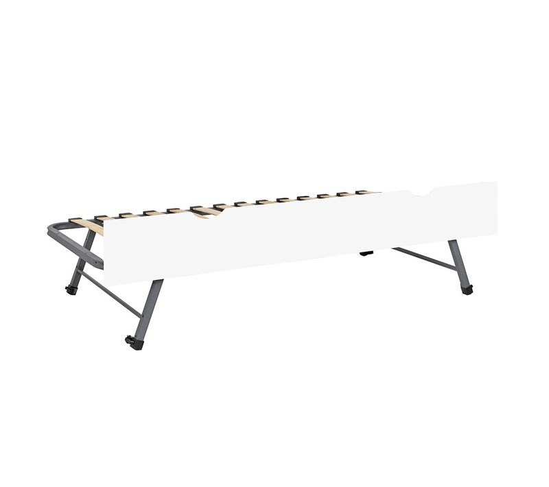 Sommier Gigogne Avec Façade Kala   Blanc 80x190 Cm