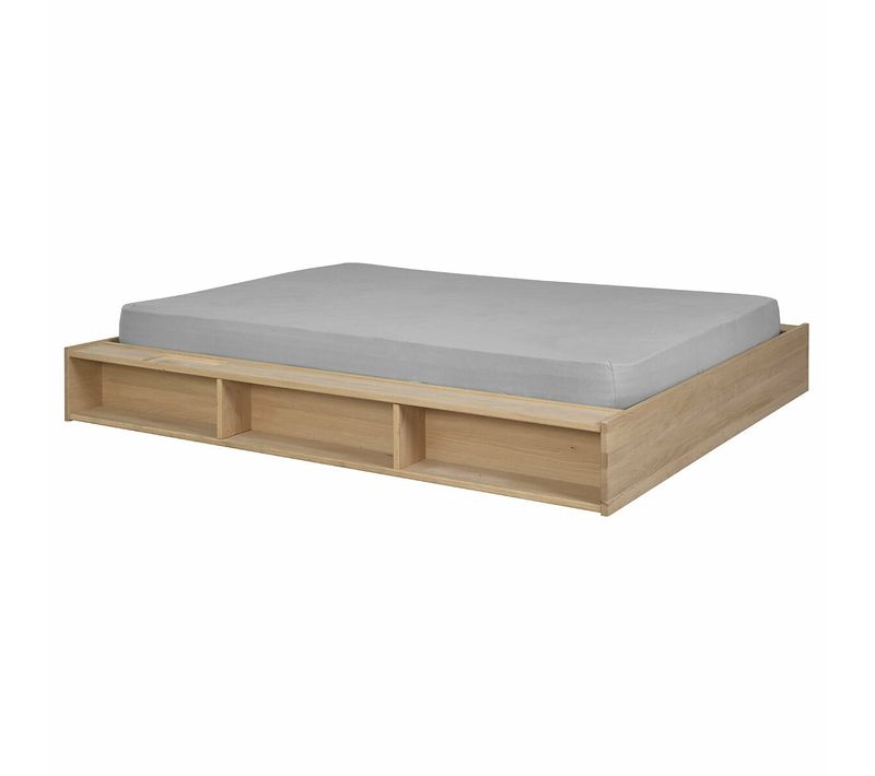 Pack Lit Avec Matelas Malo   Bois Naturel 160x200 Cm