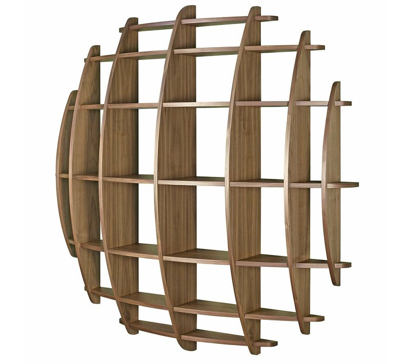 Etagère Demi Lune Deva   Plaquage Noyer