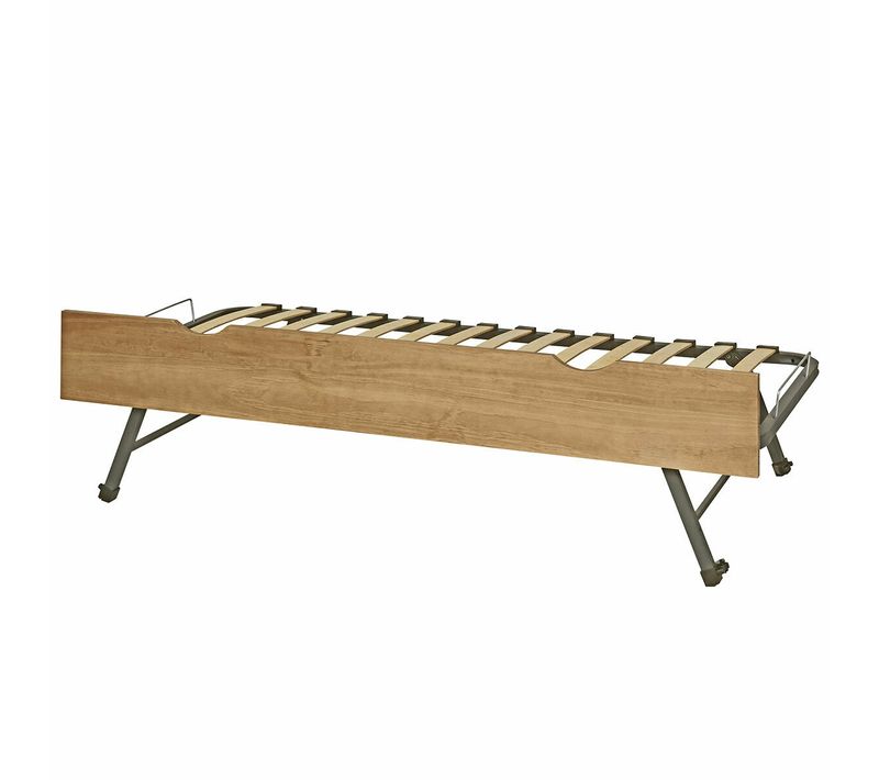 Sommier Gigogne Avec Façade 2 Mains Makuria   Noisette 90x200 Cm