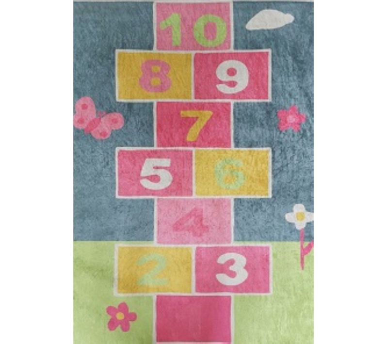 Tapis Enfant Coloré Marelle Multicolore - 80x150cm