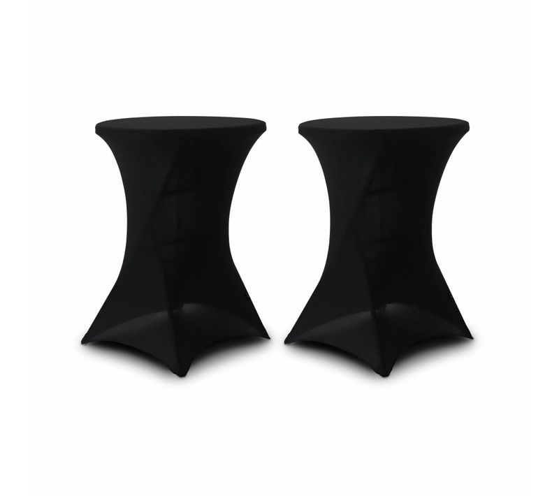 Lot De 2 Housses – Gala – Housses Pour Mange-debout Ø80cm. Polyester. Noir