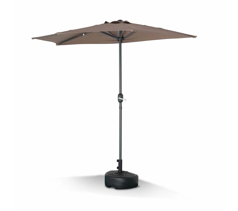 Parasol De Balcon D.250cm – Calvi – Demi-parasol Droit. Mât Central En Aluminium Avec Manivelle