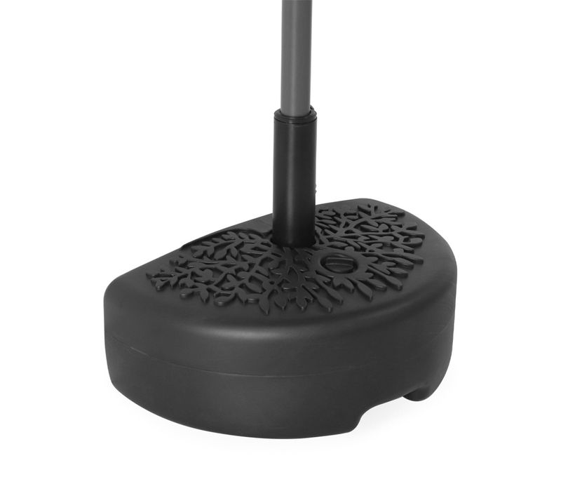 Demi-pied De Parasol Plastique – Base Remplissable Pour Demi-parasol. Motif Feuillage. Noir