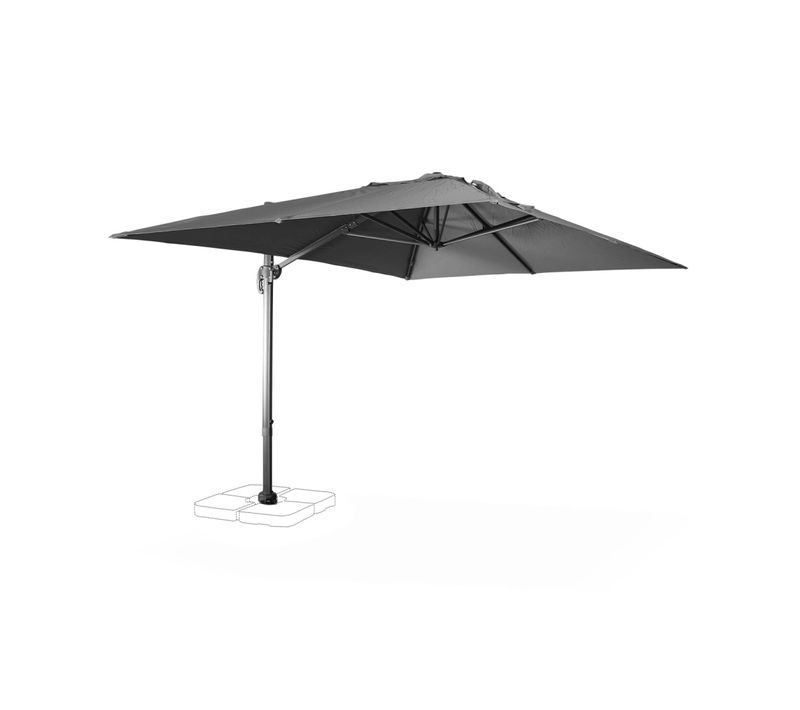 Parasol Déporté Rectangulaire 3x4 M - Wimereux - Gris - Parasol Excentré Inclinable Dans 5
