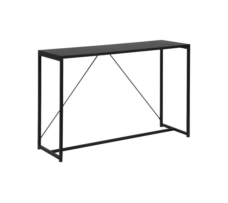 Console En Métal Noir 120 X 39 X 79cm - Industrielle - 1 Barre De Renfort