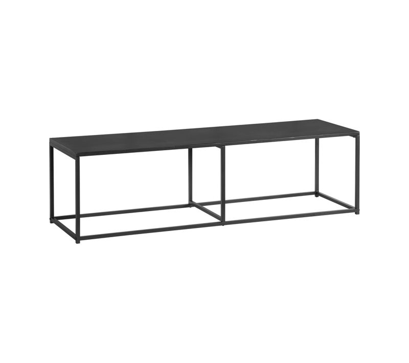 Meuble TV En Métal Noir 140x40x40cm - Barre De Renfort