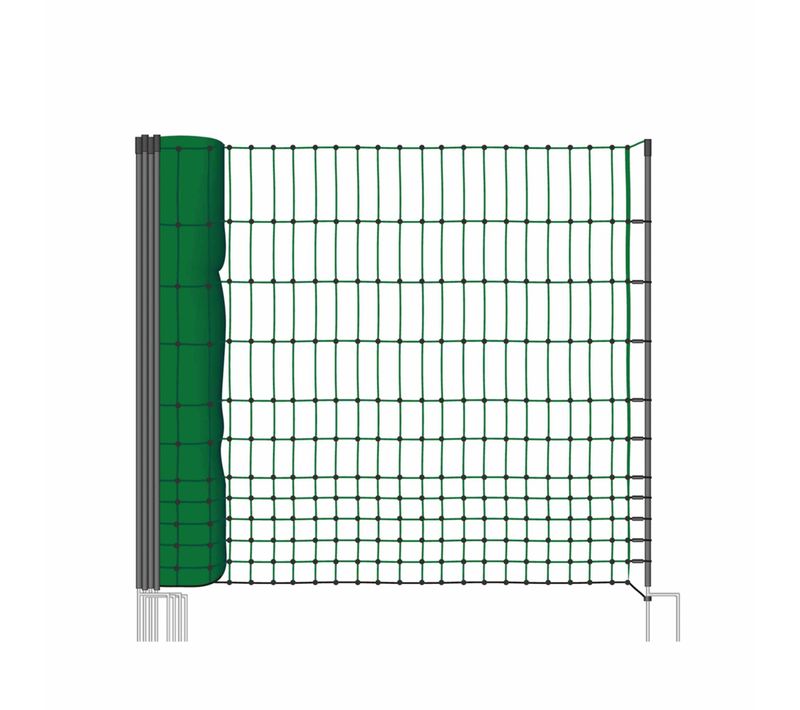 Kit Filet  Clôtures Pour Poules 12m Avec 5 Piquets Double Pointes. Modulable. Porte D'accès.