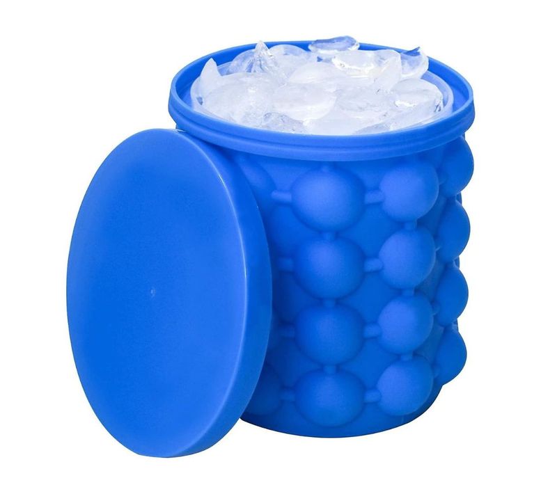 ICE CUBE MAKER : Seau à Glaçons 2 en 1 en Silicone