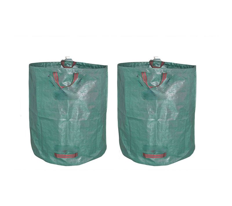 2 Sacs De Jardin Pliable Xxl - 272l En Pp Robuste Avec Cerclage