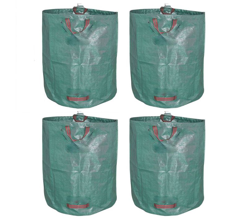 4 Sacs De Jardin Pliable Xxl - 272l En Pp Robuste Avec Cerclage