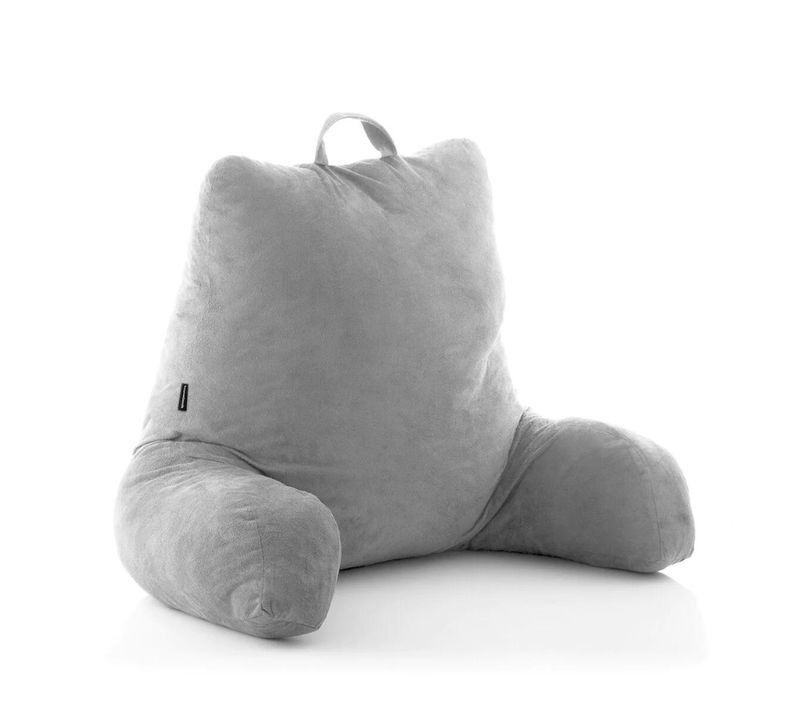 Coussin De Lecture Gris Avec Accoudoirs - Soutien Dorsal Optimal Pour Une Assise Parfaite